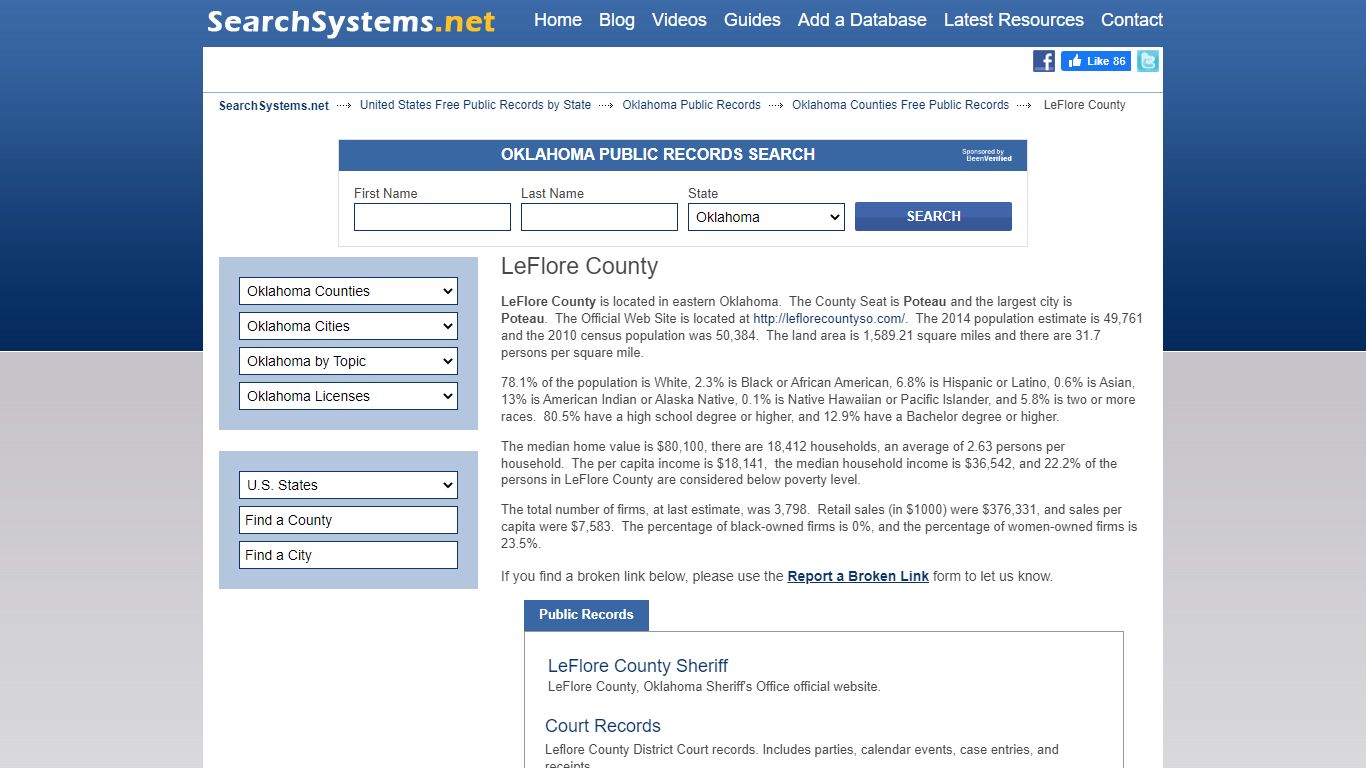 LeFlore County Criminal and Public Records