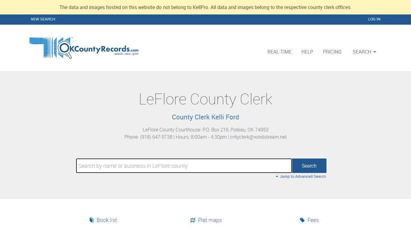 LeFlore County - County Clerk Public Land Records for Oklahoma